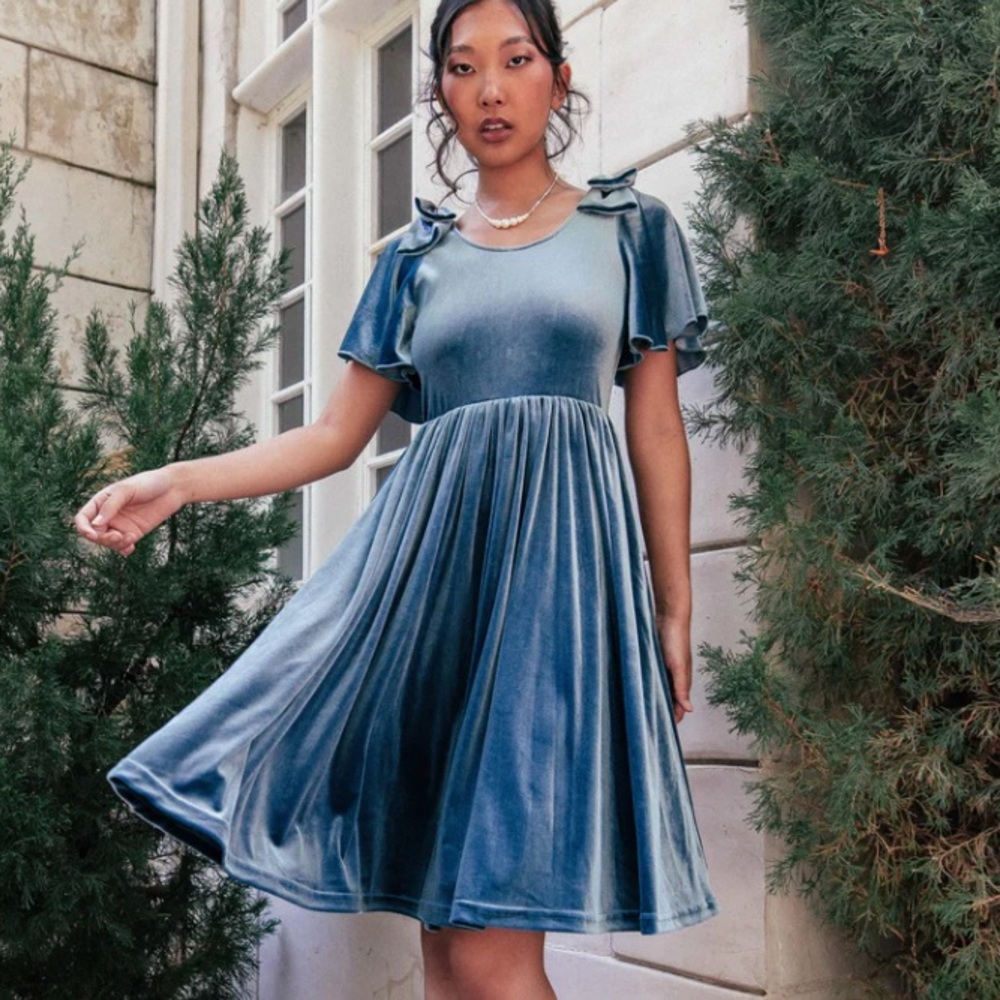 JESSAKAE Velvet Bow Party Dress